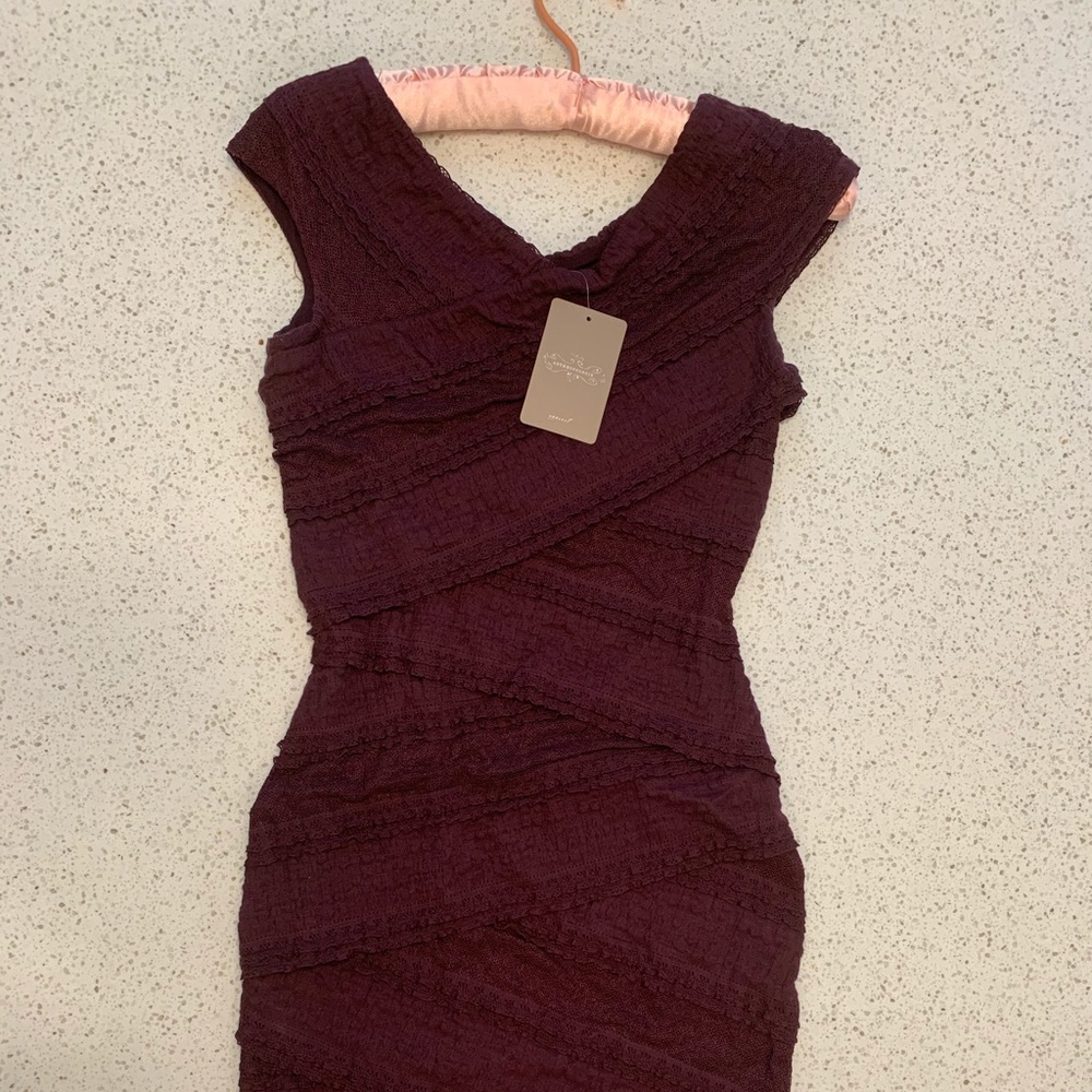 plum anthropology dress, new with tag